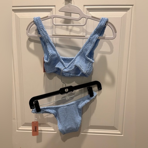 Jimmi Swim Blue Textured 2 Piece Bikini Set - Picture 3 of 6